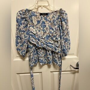 Sugarlips women’s floral tie front top - S